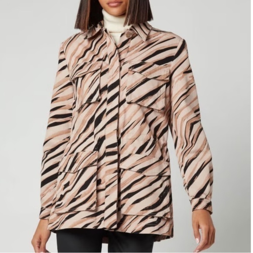Ted Baker Cargo Jacket Hamiel in Printed Washed Natural